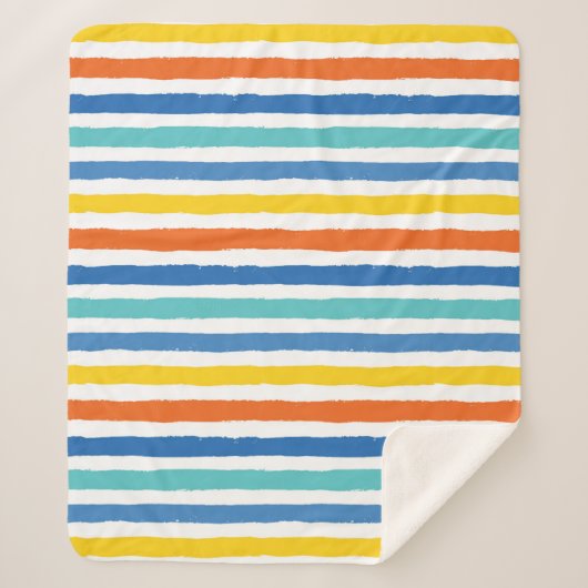 Couverture Sherpa Bright Beach Striped Motif (Devant)