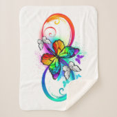 Couverture Sherpa Bright infinity with rainbow butterfly (Devant)