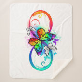Couverture Sherpa Bright infinity with rainbow butterfly (Devant)