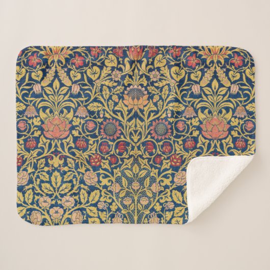 Couverture Sherpa Bright Violet and Columbine (par William Morris) (Devant (Horizontal))