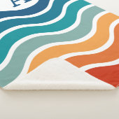 Couverture Sherpa Bright Wavy Stripes Motif avec Monogramme (3/4)