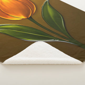 Couverture Sherpa Brillante élégance de la tulipe orange