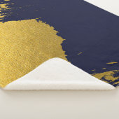 Couverture Sherpa Brochures Faux Gold avec Arrière - plan bleu marin (3/4)
