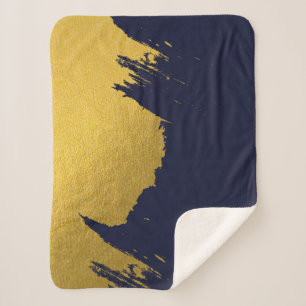 Couverture Sherpa Brochures Faux Gold avec Arrière - plan bleu marin