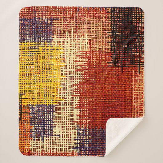 Couverture Sherpa Broderie - ornement sans soudure. Lignes colorées  (Devant)