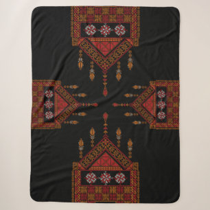 Couverture Sherpa Broderie palestinienne de Tatreez art palestine