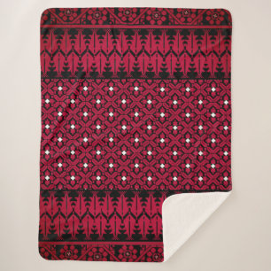 Couverture Sherpa Broderie palestinienne Tatreez design imprimé