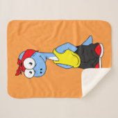 Couverture Sherpa Brontosaurus Habillé De Vêtements Hip hop. (Devant (Horizontal))