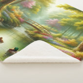 Couverture Sherpa Brook de printemps avec canards/fleurs (3/4)