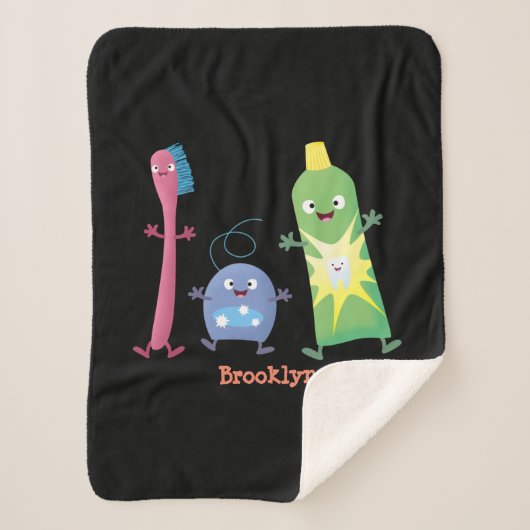 Couverture Sherpa Brosse à dents mignonne dentifrice dentaire soie d (Devant)