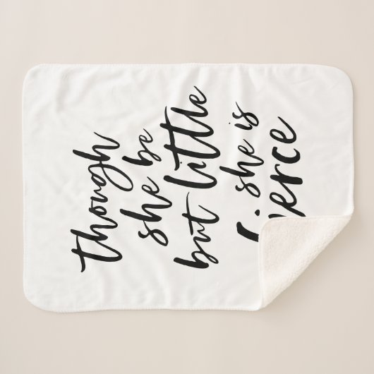 Couverture Sherpa Brosse Script Petit Mais Fierce William Shakespear (Devant (Horizontal))