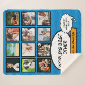 Couverture Sherpa Brother Fun Cool Bande dessinée Bleu Photo moderne (Devant (Horizontal))