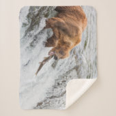 Couverture Sherpa Brown Bear Catches Red Salmon (Devant)