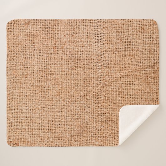 Couverture Sherpa Brown burlap posé sur une feuille blanche. dossier (Devant (Horizontal))
