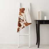 Couverture Sherpa Brown Cream Cowhide Western (En situation)