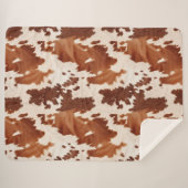 Couverture Sherpa Brown Cream Cowhide Western (Devant (Horizontal))