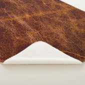 Couverture Sherpa Brown cuir textureabstrait, art, artificiel, dos (3/4)