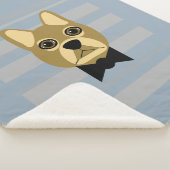 Couverture Sherpa Brown Frenchie Bulldog, Stripes (3/4)