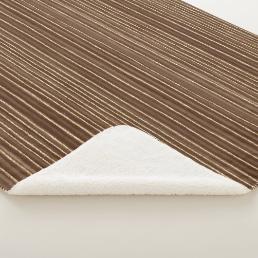 Couverture Sherpa Brown Gold Stripes Christmas (3/4)