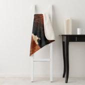 Couverture Sherpa Brown Noir Noir Faux Cowhide (En situation)