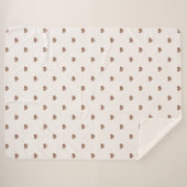 Couverture Sherpa Brown Sugar Glitter Hearts Love Valentine's (Devant (Horizontal))