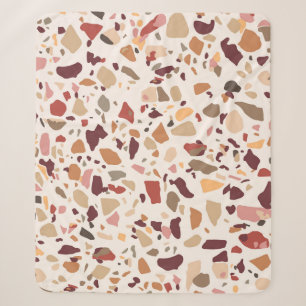 Couverture Sherpa Brown terrazzo : vintage, motif à la mode.
