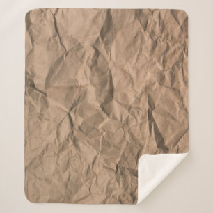 Couverture Sherpa Brown texture de papier recyclé broyé