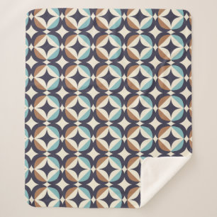 Couverture Sherpa Brun moderne de la moitié du siècle et motif
