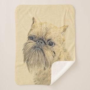 Couverture Sherpa Bruxelles Griffon Peinture - Cute Original Chien A