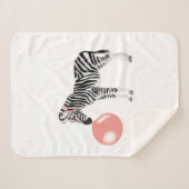 Couverture Sherpa Buble Gum Zebra Blowbble (Devant (Horizontal))