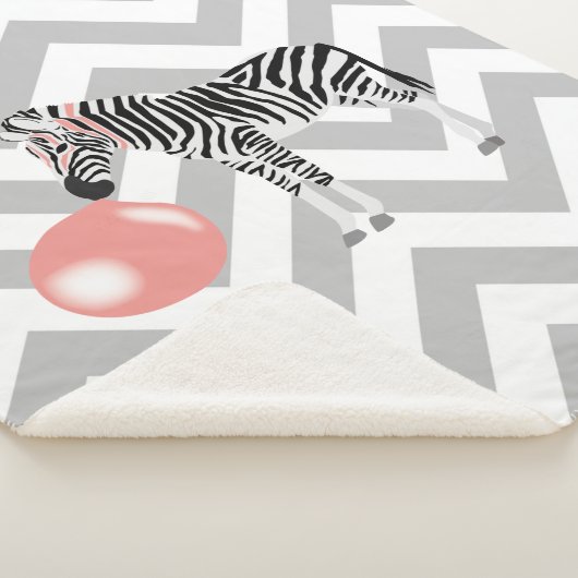 Couverture Sherpa Buble Gum Zebra Blowbble (3/4)