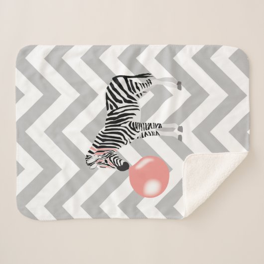 Couverture Sherpa Buble Gum Zebra Blowbble (Devant (Horizontal))
