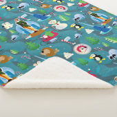 Couverture Sherpa Buddy l'elfe et personnages Motif Turquoise (3/4)