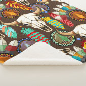 Couverture Sherpa Buffalo Skull Native American Emblem (3/4)
