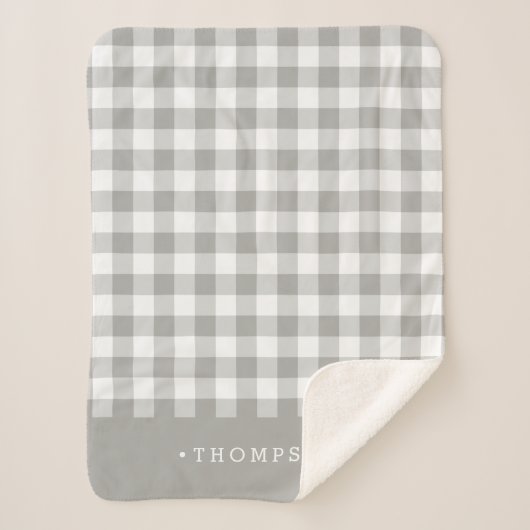 Couverture Sherpa Buffle gris plaqué personnalisé (Devant)