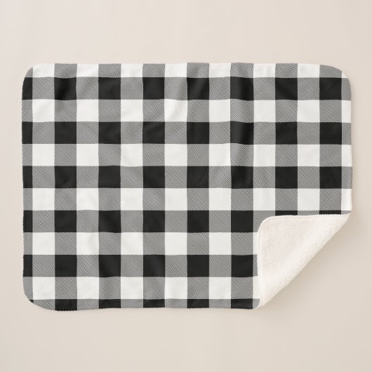 Couverture Sherpa Buffle noir et blanc (Devant (Horizontal))