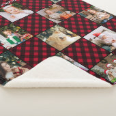 Couverture Sherpa Buffle rouge personnalisé plaqué 13 Photo Collage (3/4)