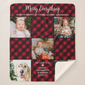 Couverture Sherpa Buffle rouge personnalisé plaqué 5 photo Collage (Devant)