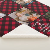 Couverture Sherpa Buffle rouge personnalisé plaqué 5 photo Collage (3/4)
