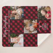 Couverture Sherpa Buffle rouge personnalisé plaqué 5 photo Collage (Devant (Horizontal))