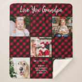 Couverture Sherpa Buffle rouge personnalisé plaqué 5 photo Collage (Devant)