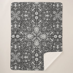 Couverture Sherpa Bugs, blanc cassé sur noir