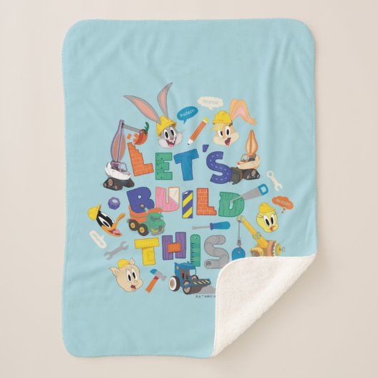 Couverture Sherpa BUGS BUNNY BUILDERS™| Collage "Construisons Cela" (Devant)