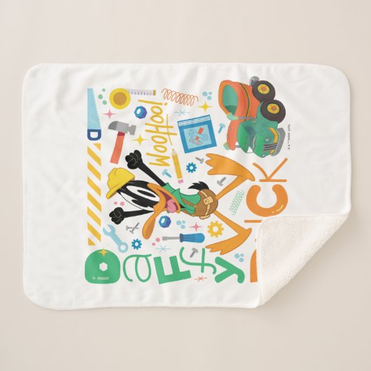 Couverture Sherpa BUGS BUNNY BUILDERS™| DAFFY DUCK™ Work Tools (Devant (Horizontal))