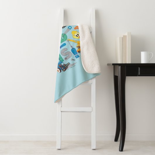 Couverture Sherpa BUGS BUNNY BUILDERS™| "Let's Build This" Collage (En situation)