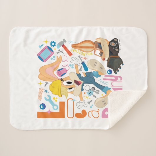 Couverture Sherpa BUGS BUNNY BUILDERS™| Lola Bunny Work Tools (Devant (Horizontal))