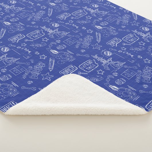 Couverture Sherpa BUGS BUNNY BUILDERS™| Sketch Blueprint Pattern (3/4)