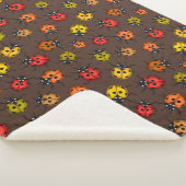 Couverture Sherpa Bugs colorés sur brun (3/4)