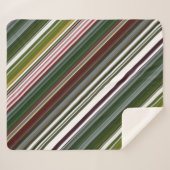 Couverture Sherpa Buisson de baies vert et rouge rayé (Devant (Horizontal))