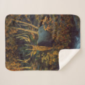 Couverture Sherpa Bull Elk dans la forêt d'automne (Devant (Horizontal))